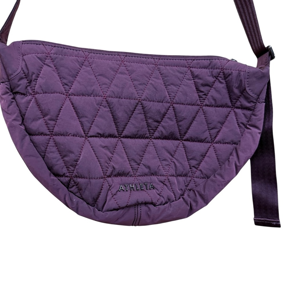 Athleta Deep Purple Quilted Crossbody Bag Like New - Picture 3 of 9